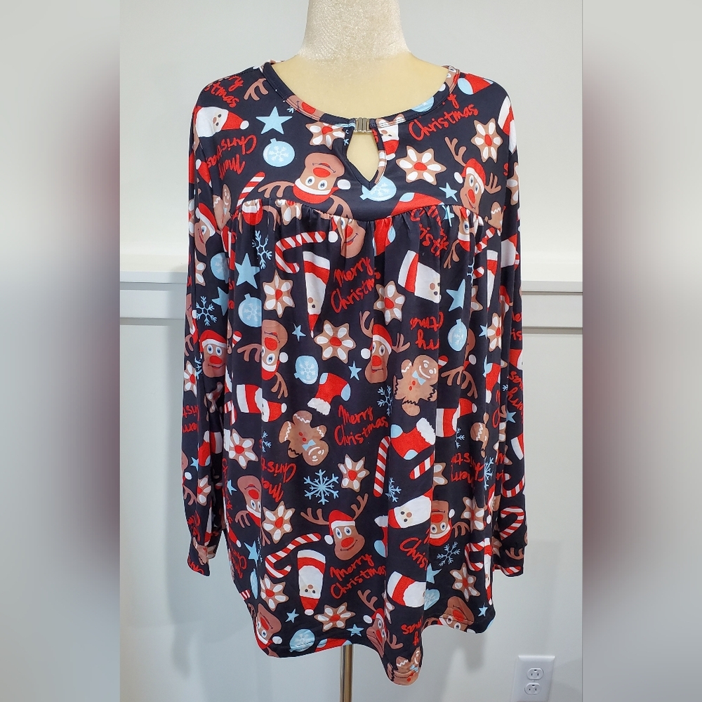 TFSDOD Size XXL Long Sleeve Christmas Top